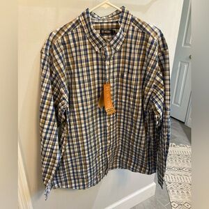NWT HeyBo Beaufort Long Sleeve Performance Fishing Plaid Shirt Large